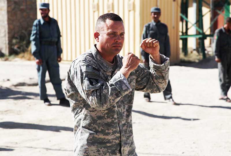 A staff sergeant conducts training