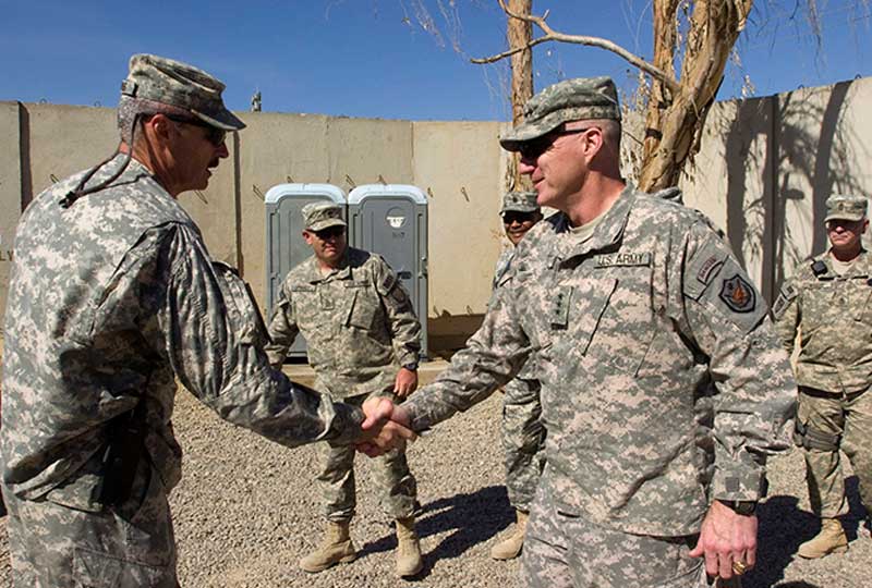 Two Soldiers shake hands