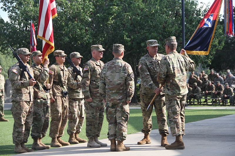 Soldiers participating in a change of command