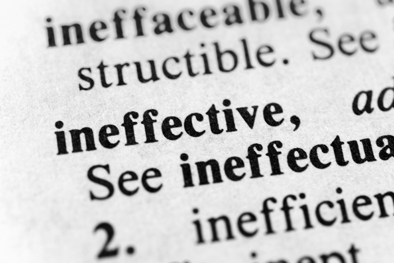 Image of the dictionary definition of the word 'ineffective'
