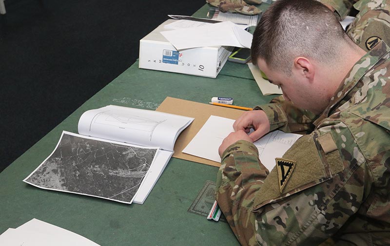 Soldier planning an exercise