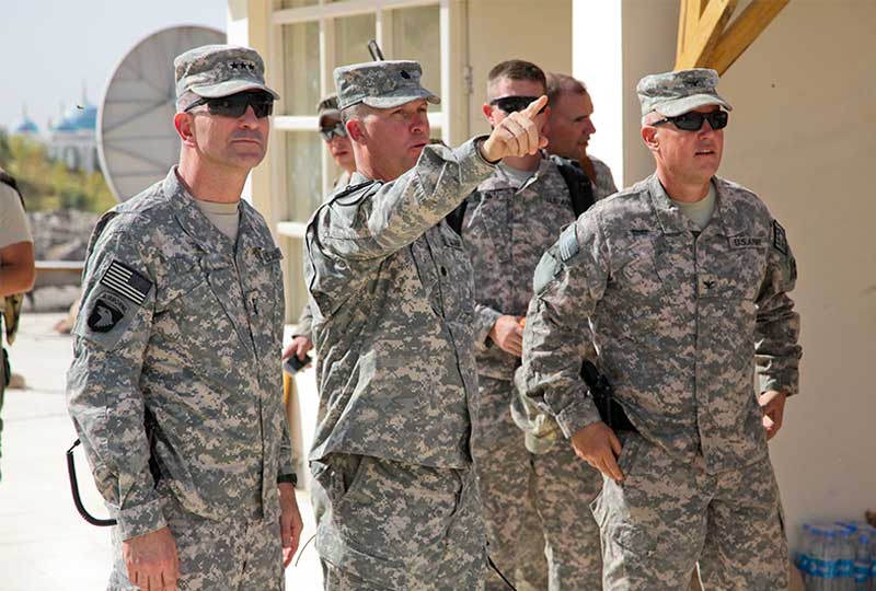 A Soldier points out the path to others