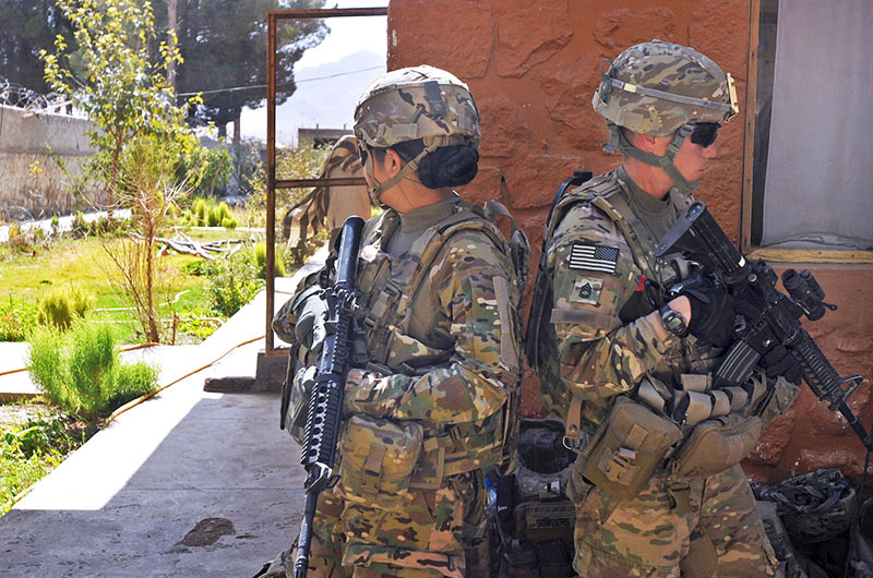 Soldiers participating in an exercise