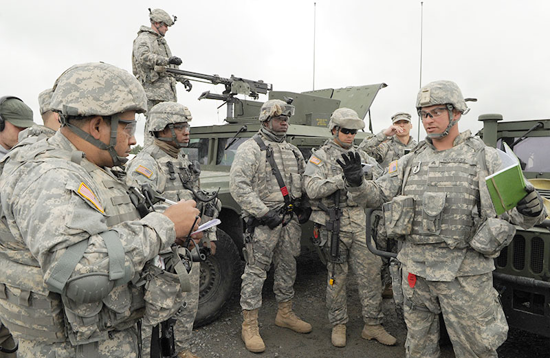 Group of Soldiers talking